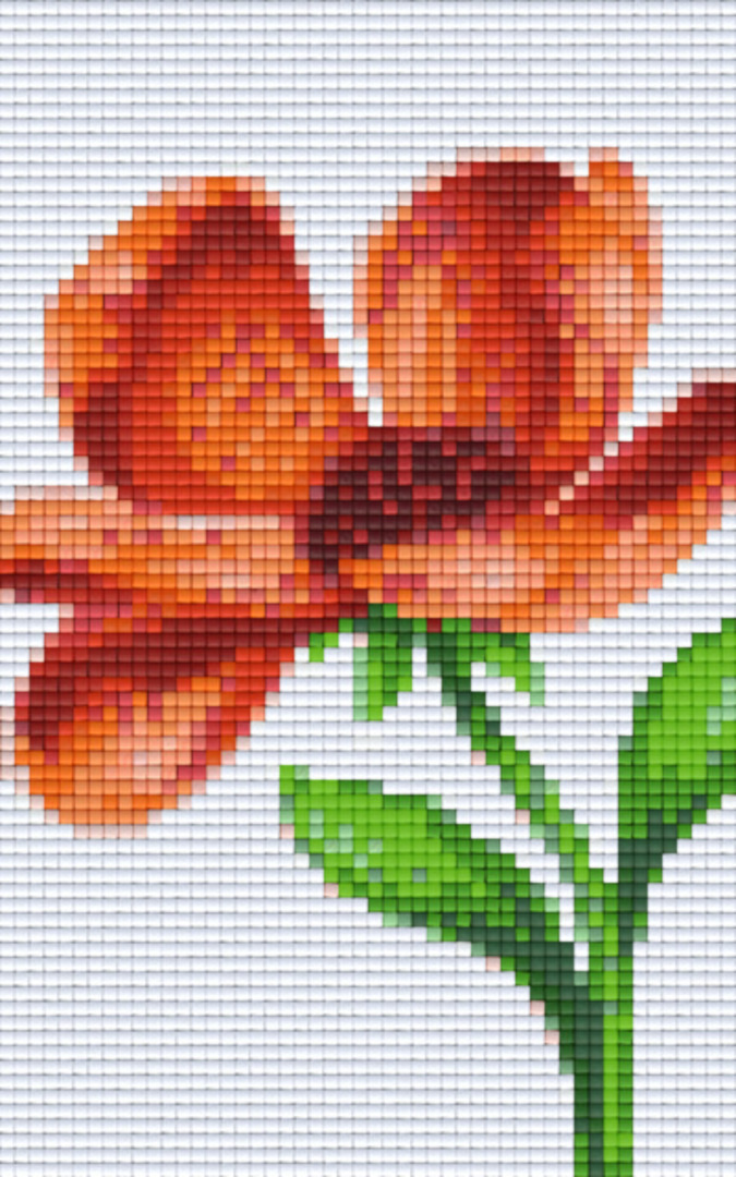 Orange Flower Two [2] Baseplate PixelHobby Mini-mosaic Art Kit image 0